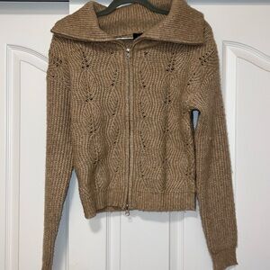 Truth by Republic:  Cardigan Sweater - Warm -
Tan - Zip Front - XSmall
